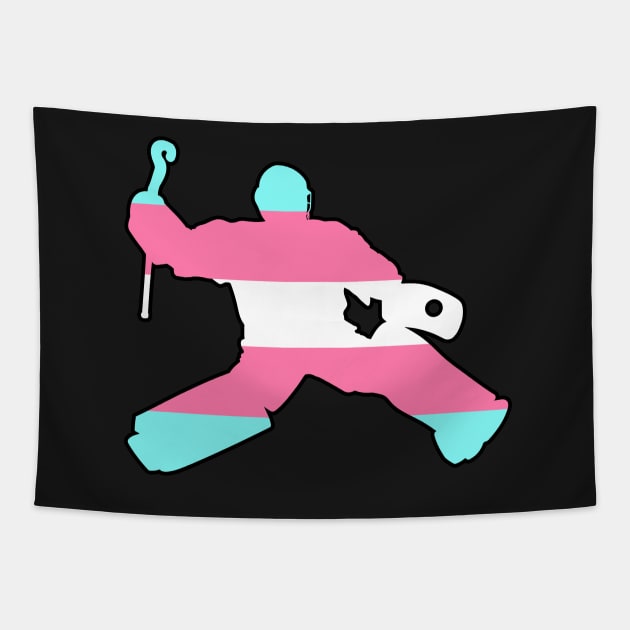 Field Hockey Goalie: Trans Pride Tapestry by ziafrazier