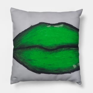 Green Lips Pillow