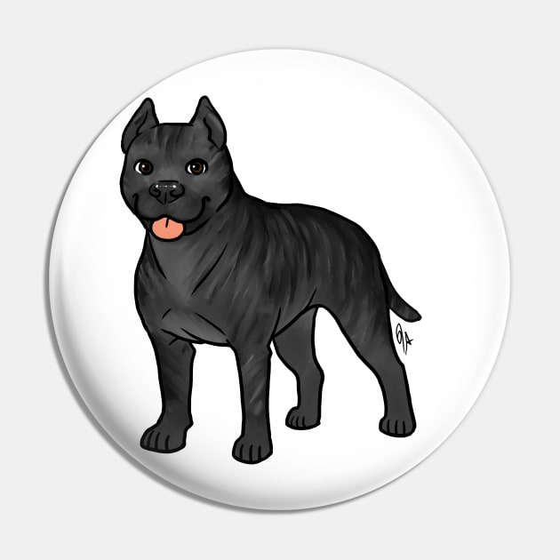 Dog - American Staffordshire Terrier - Cropped Blue Brindle Pin by Jen's Dogs Custom Gifts and Designs