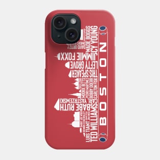 Boston Baseball Team All Time Legends, Boston City Skyline Phone Case