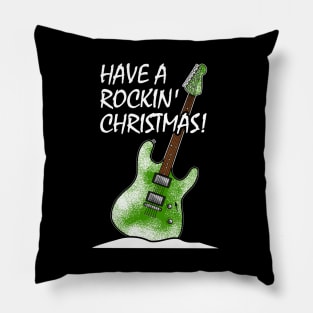 Have A Rockin' Christmas Electric Guitar Pillow