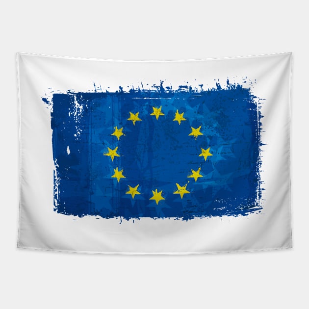 Vintage Flag of the European Union - Europe - EU Official Flag Tapestry by Islanr