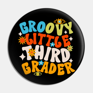 Groovy Little Third Grader First Day of School Pin