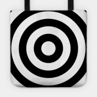 black and white centered circular pattern Tote