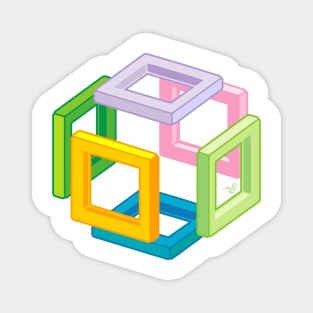 Expanding Necker Cube by Tai's Tees Magnet