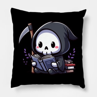 Cute Reaper Reading Books Pillow