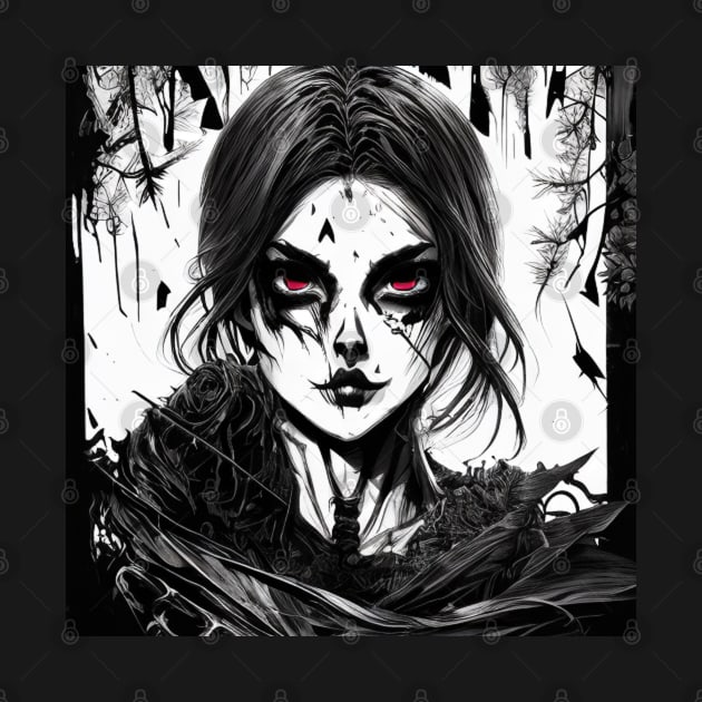 Hauntingly Beautiful: Get Lost in the Enchanting and Eerie World of Black and White Art by ShyPixels Arts