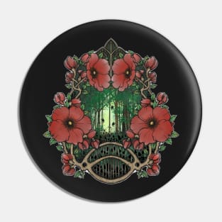 Art Nouveau Poppy Forest Biome Pin