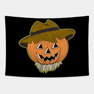 Vintage Halloween Scarecrow Tapestry