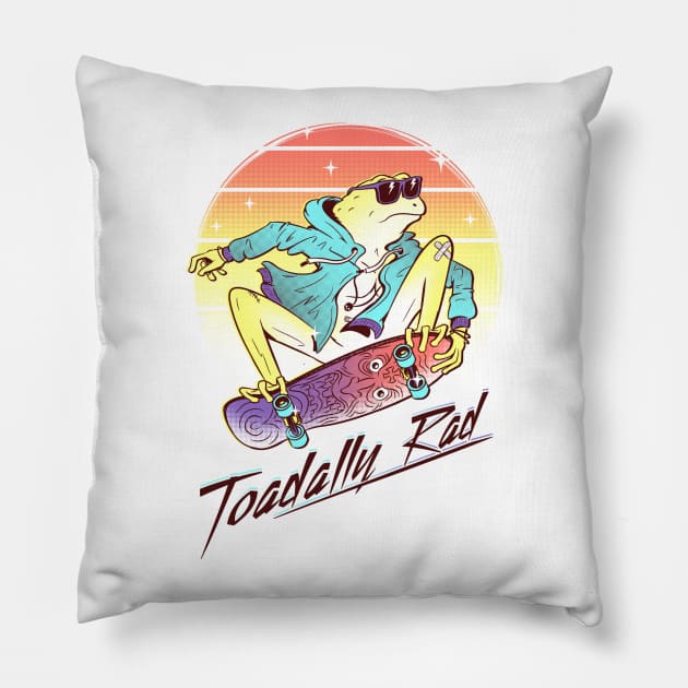 Toadally Rad Retro Skater Pillow by Gammaray