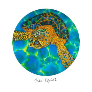 Caribbean unveiled on silk | Opal Sea Turtle T-Shirt