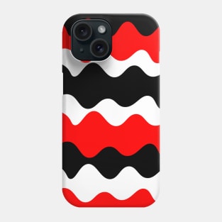 Red, black and white horizontal waves pattern Phone Case