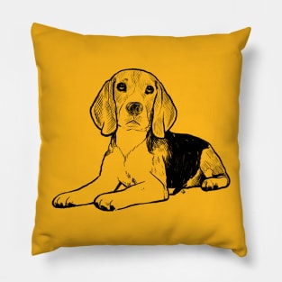 Beagle Sketch Pillow