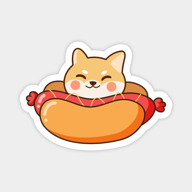 Shiba Inu Hotdog Magnet by mintcorner