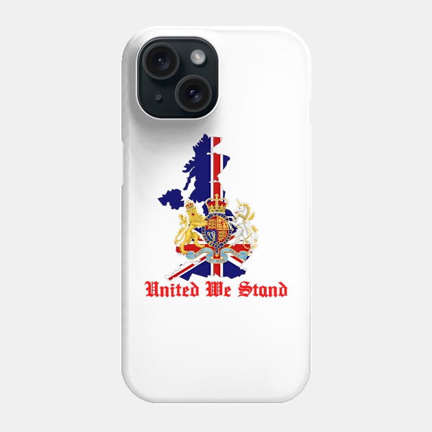 United We Stand - team Great Britain GB - Tee shirt map emblem United Kingdom Phone Case by Mightyfineart