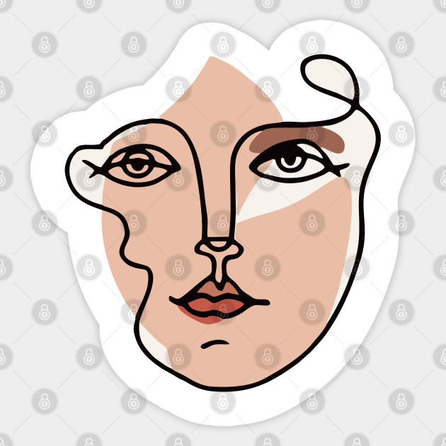 Abstract Face Design Abstract Digital Art Sticker Teepublic Au