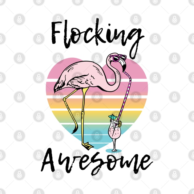 Flocking Awesome Funny Pink Flamingo by pho702