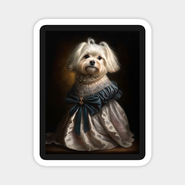 Royal Portrait of a Maltese Dog Magnet by pxdg