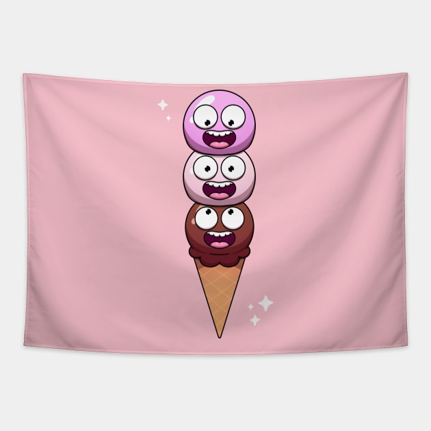 Cute Ice Cream Tapestry by TheMaskedTooner