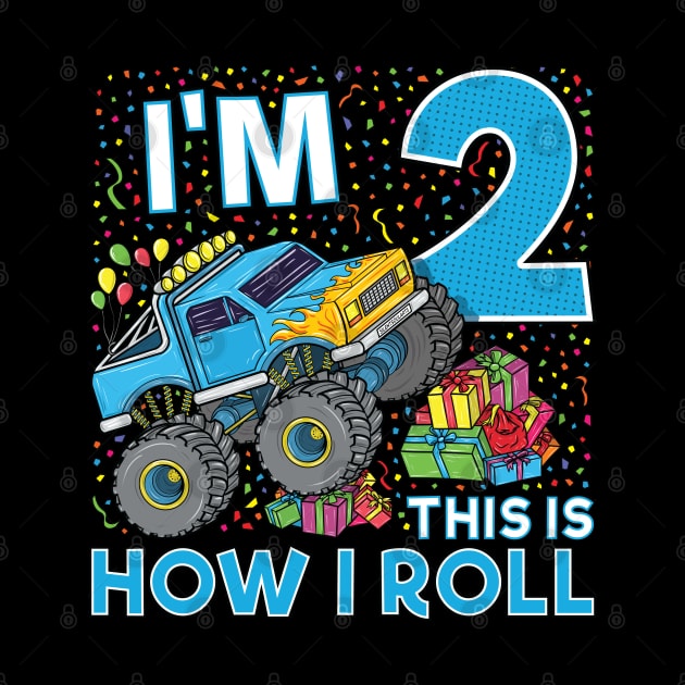 2nd Birthday Monster Truck Party Gift 2 Year Old Boy by silentsoularts