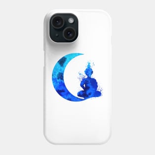 Blue Crescent Moon and Buddha Phone Case