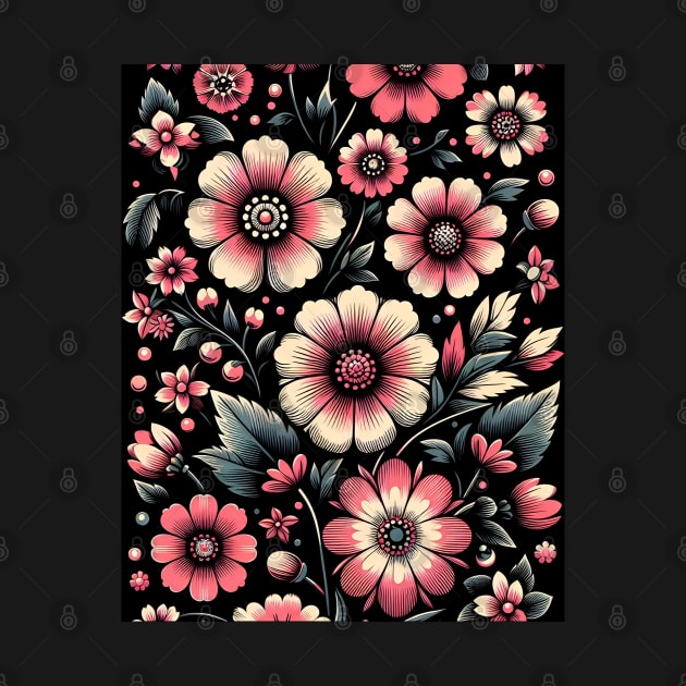 Vintage Pink Floral by Jenni Arts