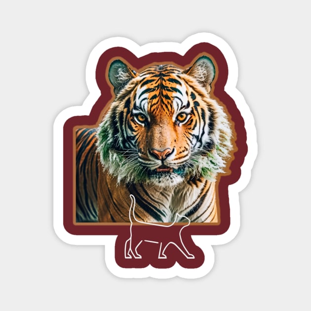 Tiger face with cat emoji Magnet by PersianFMts