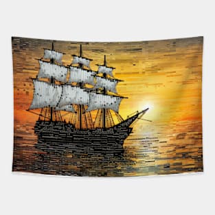 Sailing Boat Marine Art Decor Paint Tapestry