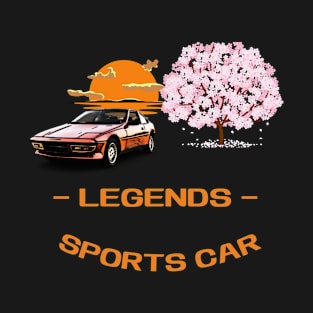 LEGENDS SPORTS CAR LOVER VINTAGE SUNSET SAKURA BLOSSOM TREE T-Shirt