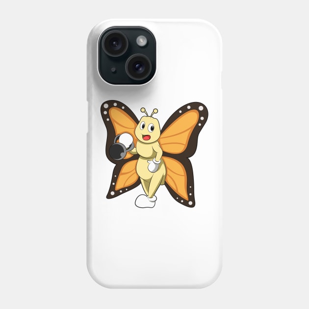 Butterfly at Bodybuilding with Dumbbell Phone Case by Markus Schnabel