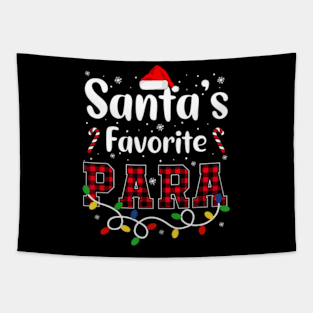 Santa's Favorite Para Christmas Paraprofessional Santa Hat Tapestry