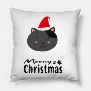 Meowy Christmas Kawaii Cat. Pillow