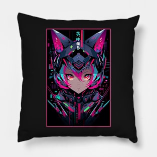 Anime Cat Girl | Quality Anime Design | Chibi Cat Girl Miaw | Manga Anime Art Pillow