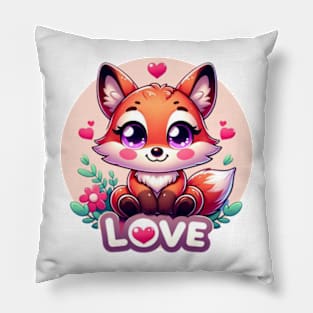 Enchanted Fox Love Charm Sticker Pillow