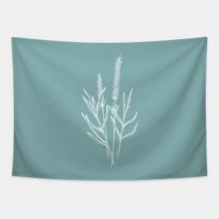 Lavender white outline Tapestry