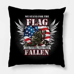 'We Stand For The Flag, We Kneel For The Fallen' Pillow