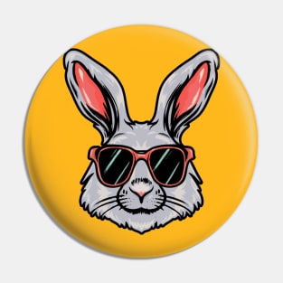 Cool Bunny With Glasses Pin