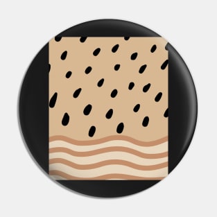 Warm Toned Dots Boho Abstract Shapes  Design Pin