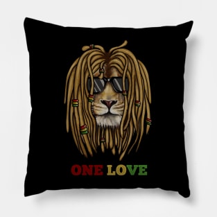 African Lion, Rasta Love, Jamaica, Reggae Pillow