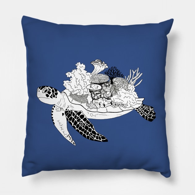 Coral Turtle Pillow by bridge