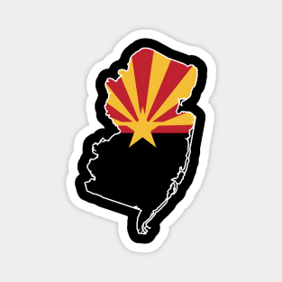 NEW JERSEY STATE MAP ARIZONA AZ Flag Roots Men Women Magnet