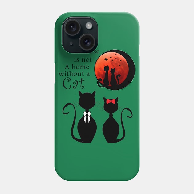 Home without a cat is no home Phone Case by Just Kidding by Nadine May