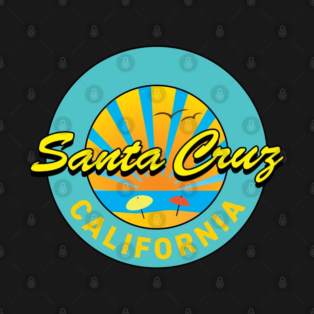 Santa Cruz Logo Symbol Beach Umbrellas by PauHanaDesign