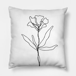 Wildflower Line Art | Floral Botanical Minimalist Lineart Pillow