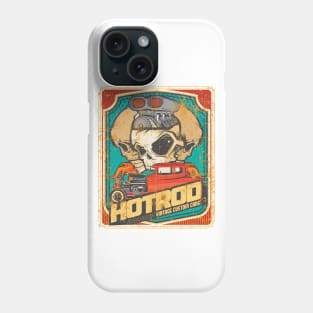 Hot rod custom classic car and skulls Phone Case