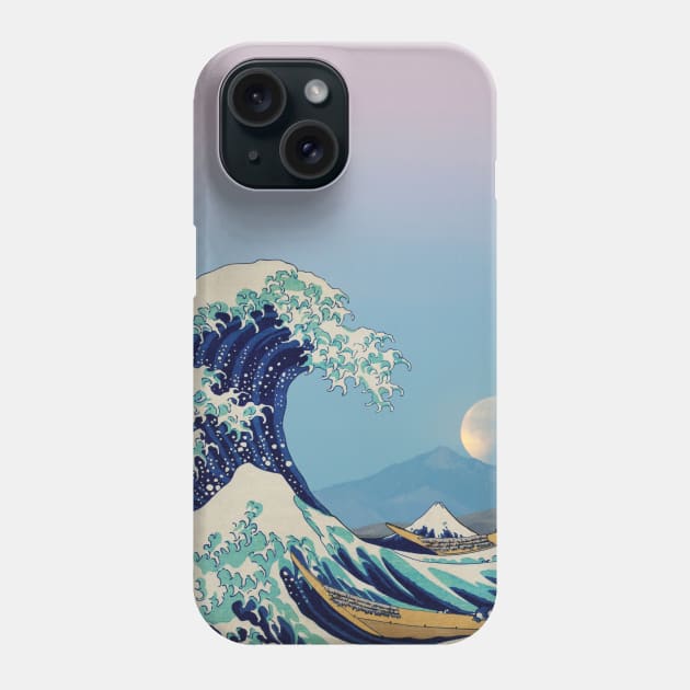 The Great Wave - Moon Phone Case by creativewrld