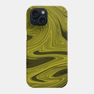 Black and Yellow Liquid marble texture Phone Case