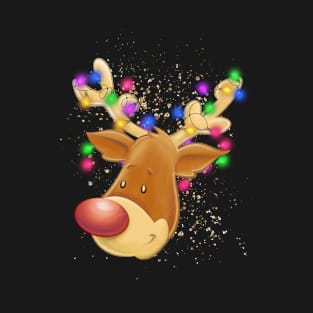 Reindeer in lights, Christmas reindeer gifts T-Shirt