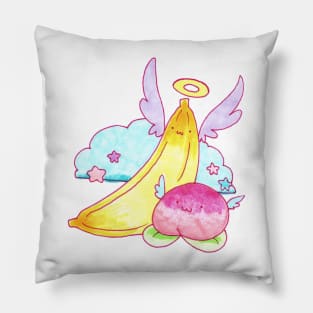 Peach Fruit and Banana Angels Pillow