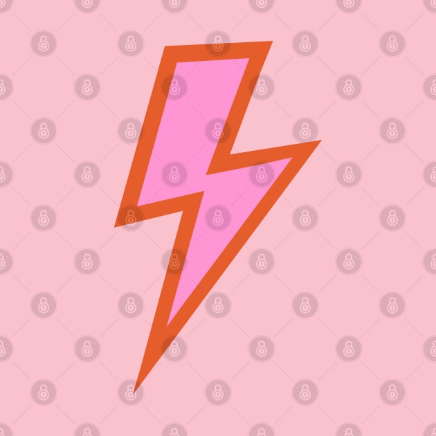 Pink and Burnt Orange Lightning Bolt by OneThreeSix